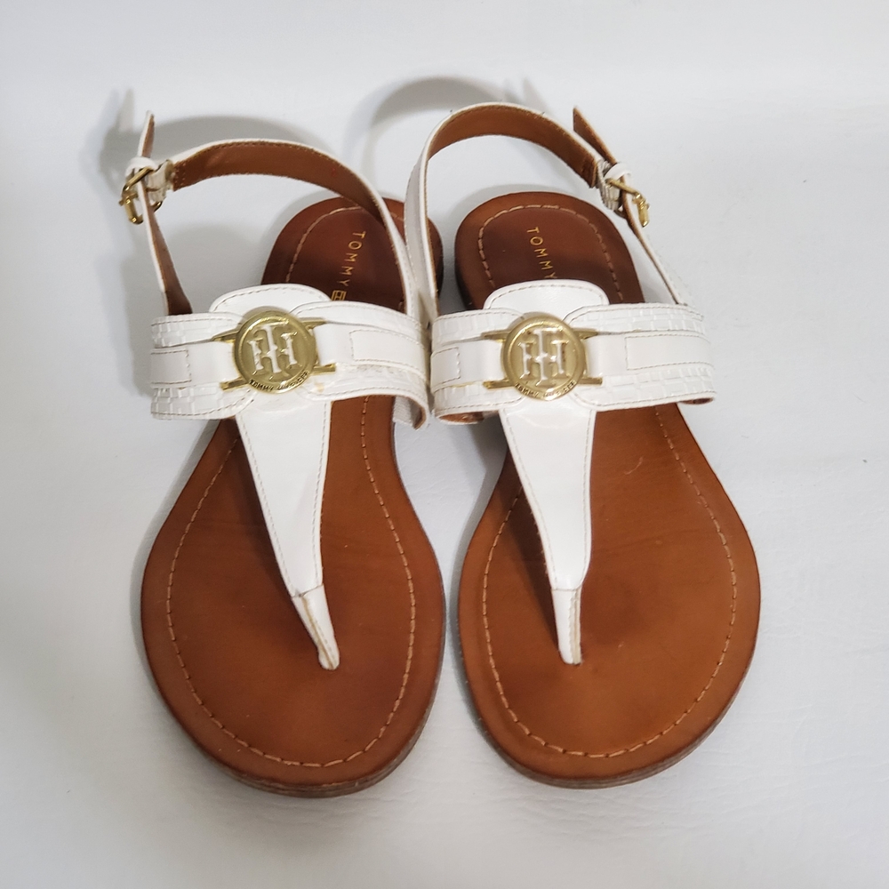 Tommy Hilfiger Women's White Sandals - Picture 2 of 9